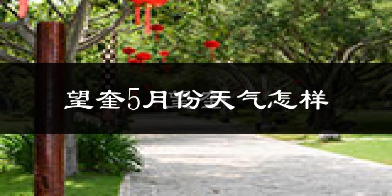 望奎县5月份天气如何?很冷还是很热?