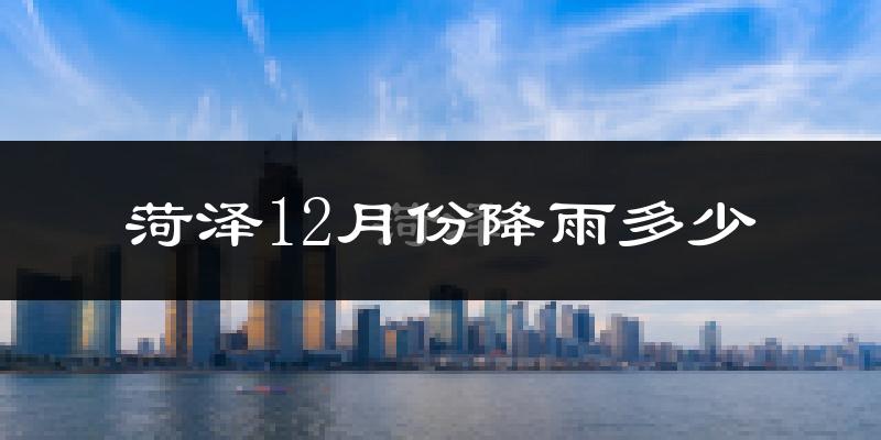 菏泽12月份降雨多少?