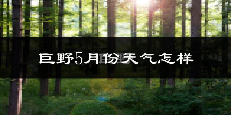 巨野县5月份天气如何?很热吗?