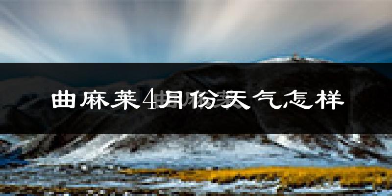 曲麻莱县4月份天气如何?很冷吗?