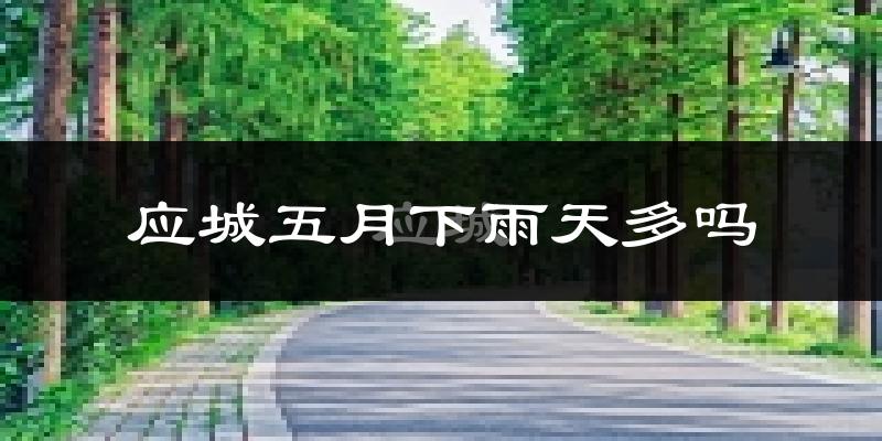 应城五月下雨天多吗?应城5月份降雨量多少?