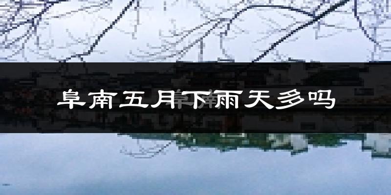 阜南五月下雨天多吗?阜南5月份降雨量多少?