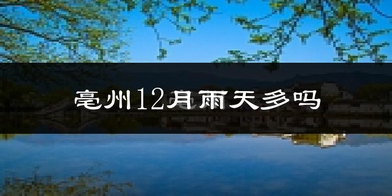 亳州12月雨天多吗?