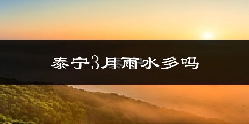 泰宁3月雨水多吗?