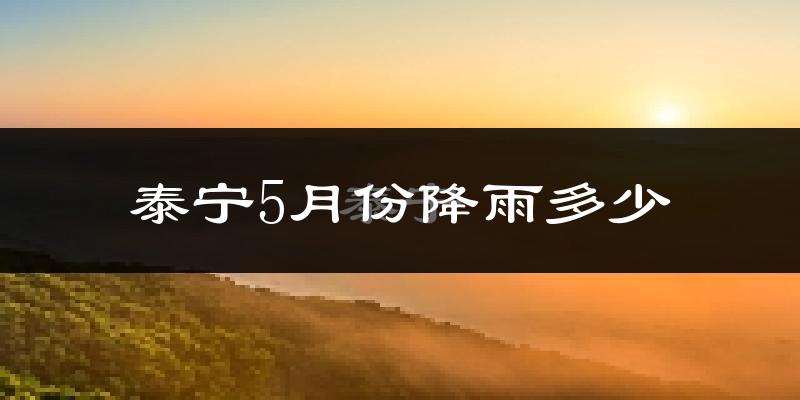 泰宁5月份降雨多少?