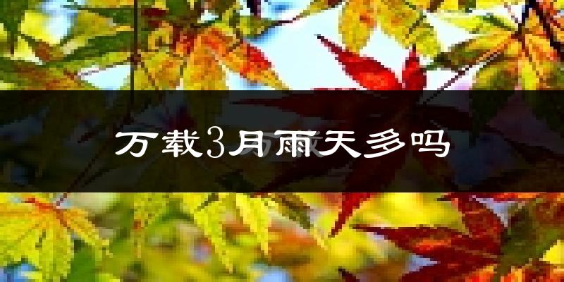 万载3月雨天多吗?