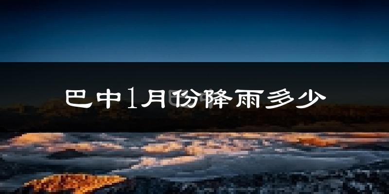巴中1月份降雨多少?