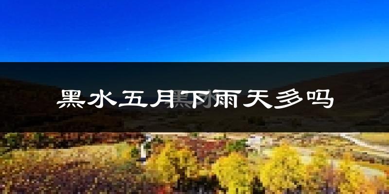 黑水五月下雨天多吗?黑水5月份降雨量多少?