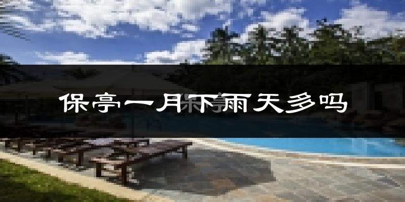 保亭一月下雨天多吗?保亭1月份降雨量多少?